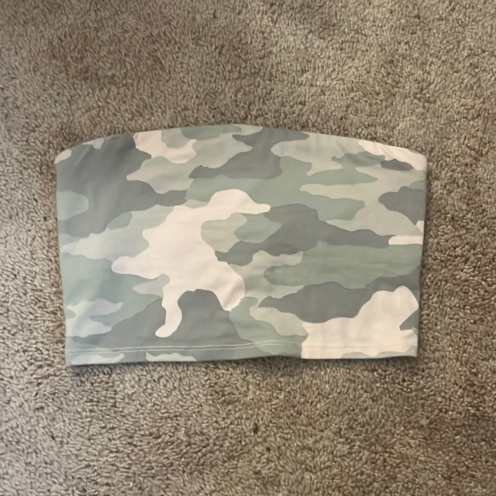 Pink and Green Camo Tube Top